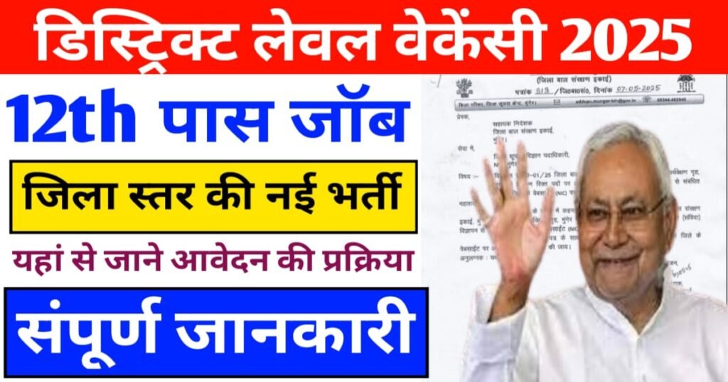 12th Pass Bihar District Leval Vacancy 2025 