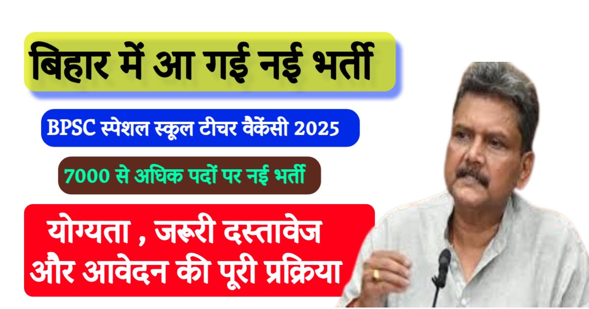 Bihar Special Teacher Vacancy 2025 Notification Out , Online Start
