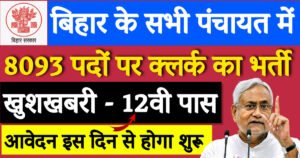 Bihar Panchayati Raj Clerk Vacancy 2025 ( Post 8093 ) Notification soon
