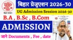 Bihar Graduation B.A , B.Sc , B.Com 2026 